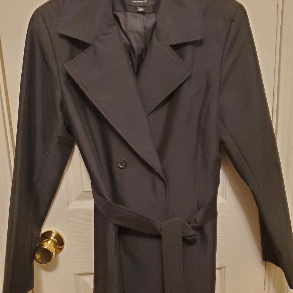 B Moss black trench coat sz m